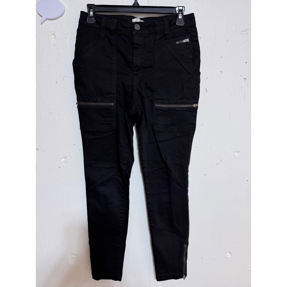 Joie Black Cargo Skinny Pants Size 6 28 Ankle Zip Utility Trousers RN 165589